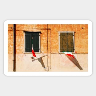 Italian Flags on Rural Building Sticker